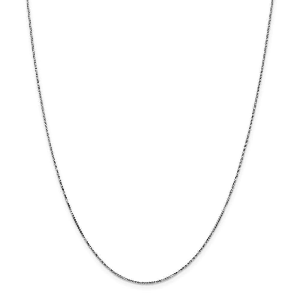 Million Charms 18K Leslie's WG 1.00mm Diamond-Cut Spiga Chain, Chain Length: 16 inches