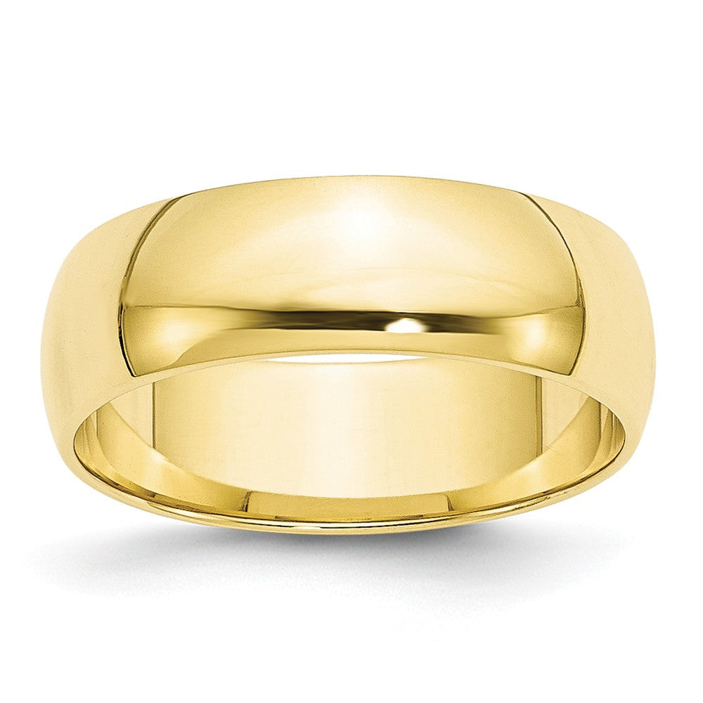 Alianza de boda de media caña LTW de oro amarillo de 10k, 6 mm, talla 8.5