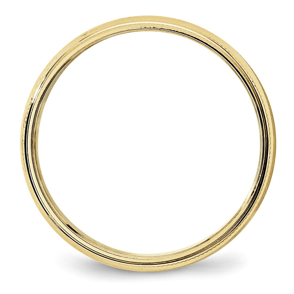 Anillo de boda de media caña con milgrain, 5 mm, oro amarillo de 10 quilates, talla 9.5