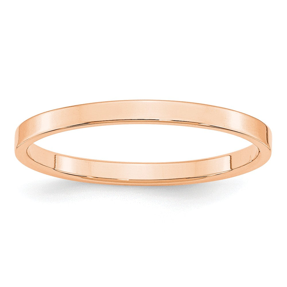 10k Rose Gold 2mm LTW Flat Wedding Band Size 5