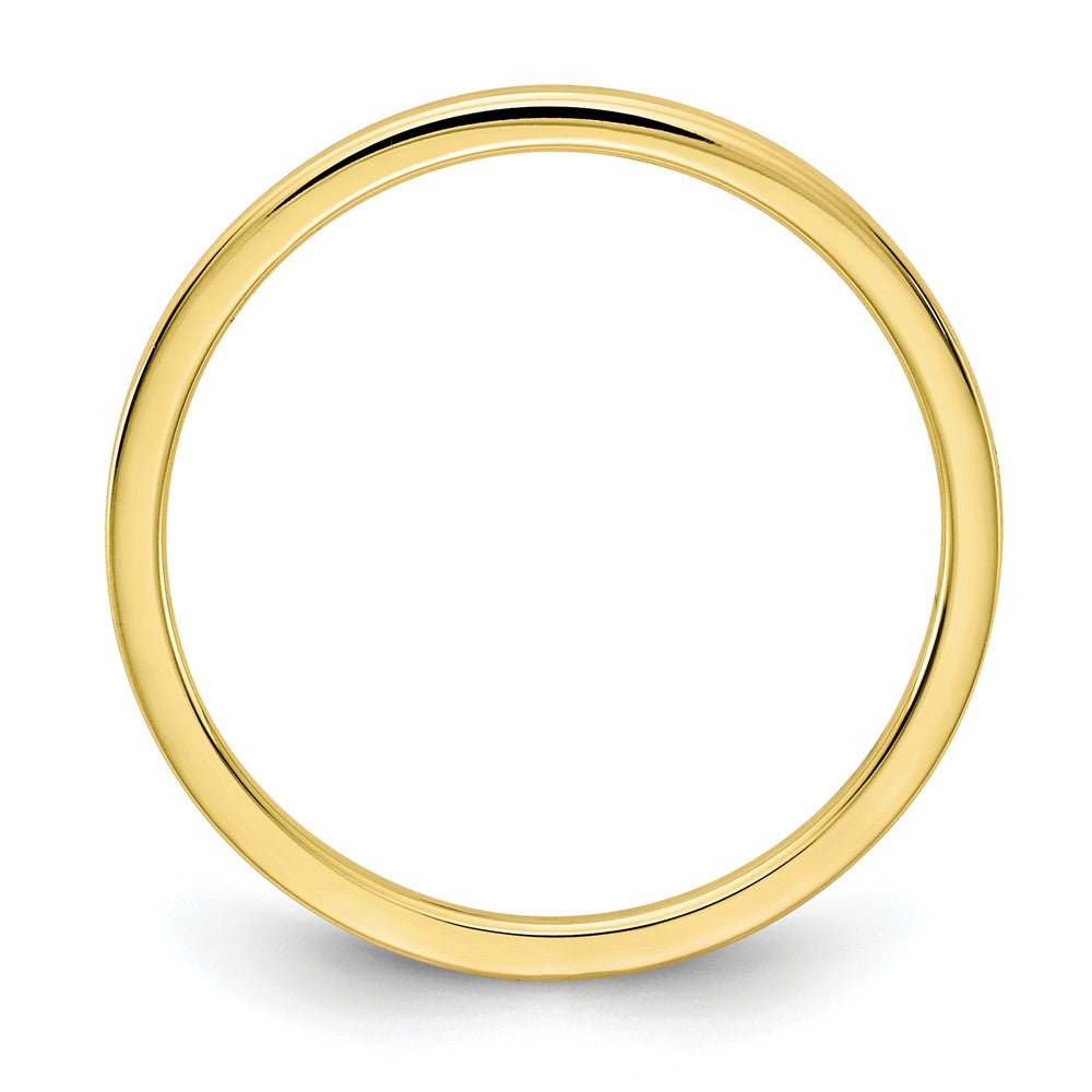 Alianza de boda apilable plana de oro amarillo de 10 quilates de 1,2 mm, talla: 6