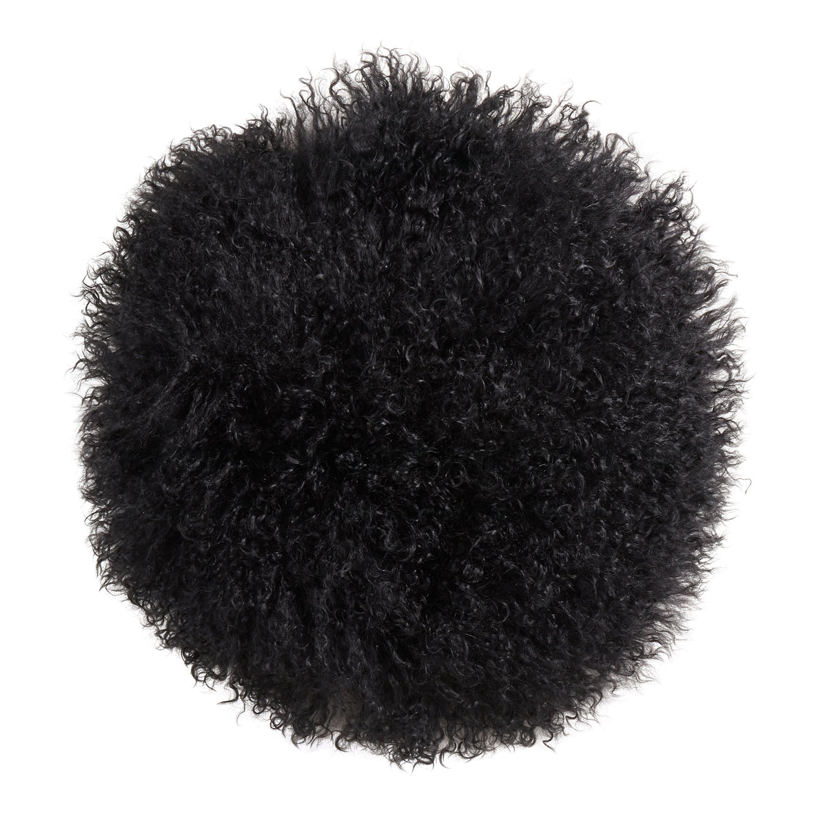 Genuine Mongolian Fur Pillows, Poly Filled, 16" Round