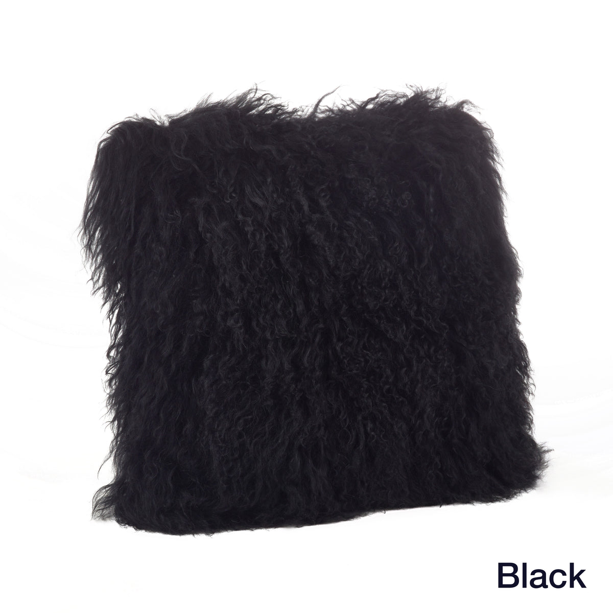 Genuine Mongolian Fur Pillows, Poly Filled, 16" Square