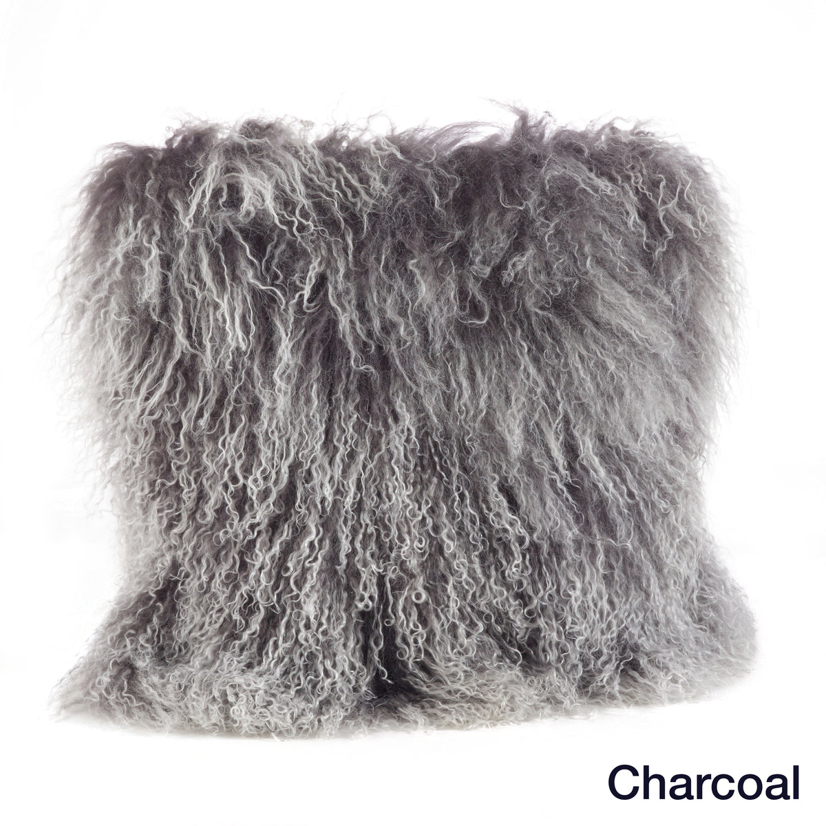 Genuine Mongolian Fur Pillows, Poly Filled, 16" Square
