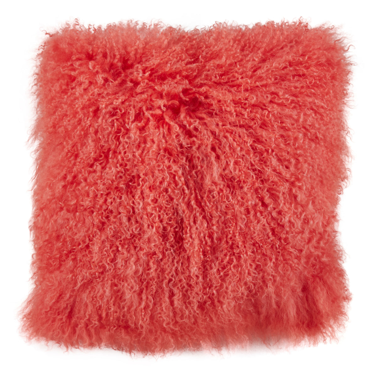 Genuine Mongolian Fur Pillows, Poly Filled, 20" Square