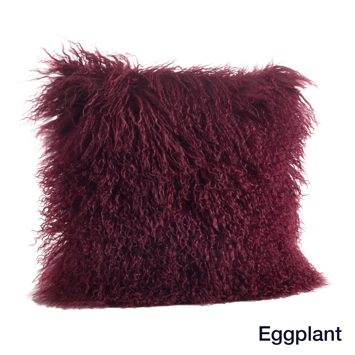 Genuine Mongolian Fur Pillows, Poly Filled, 16" Square