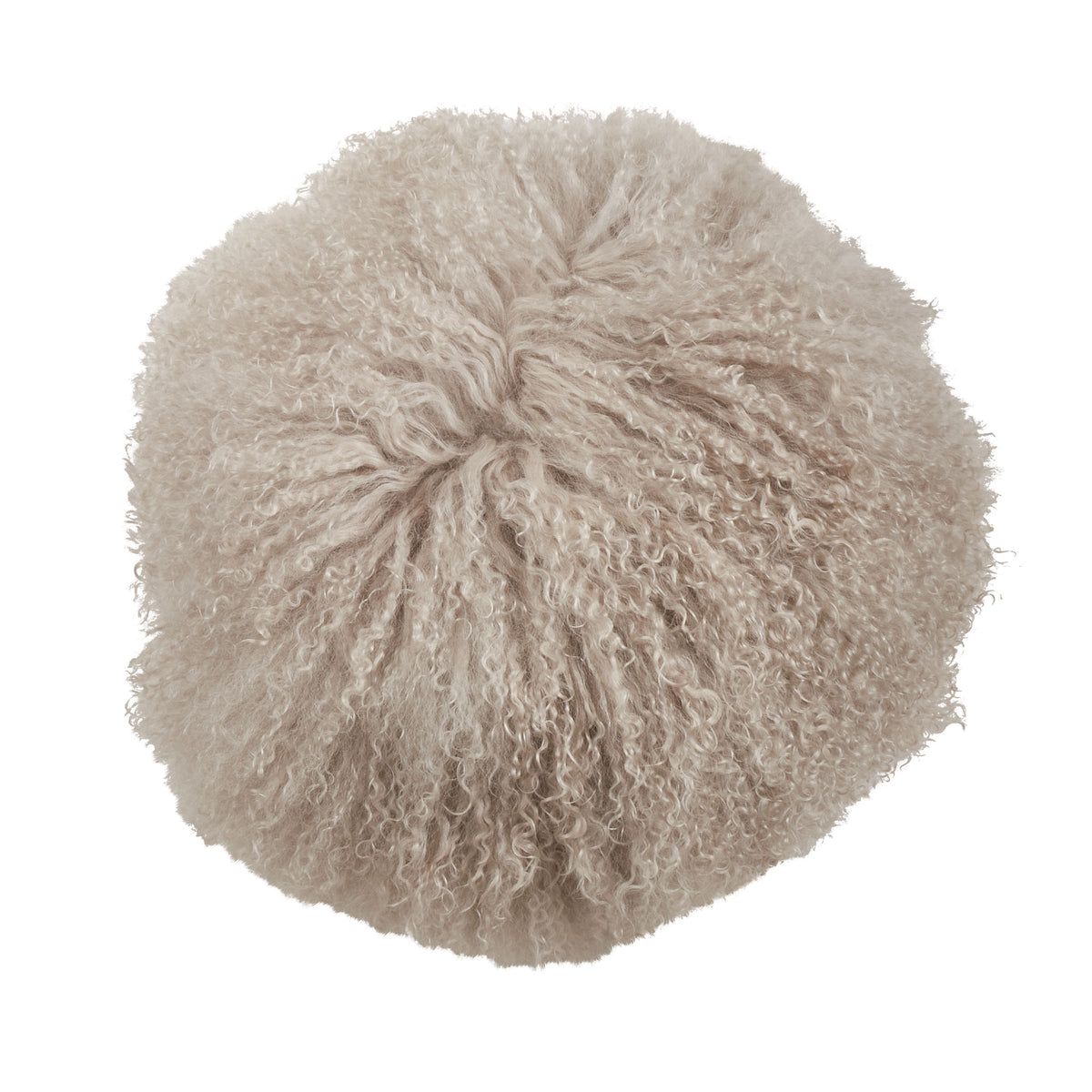 Genuine Mongolian Fur Pillows, Poly Filled, 16" Round