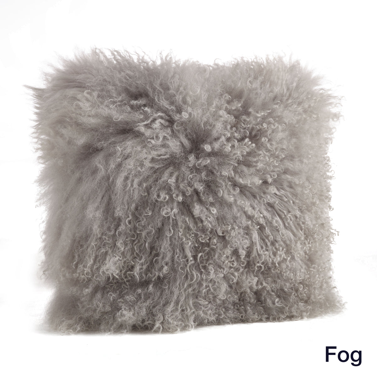 Genuine Mongolian Fur Pillows, Poly Filled, 16" Square