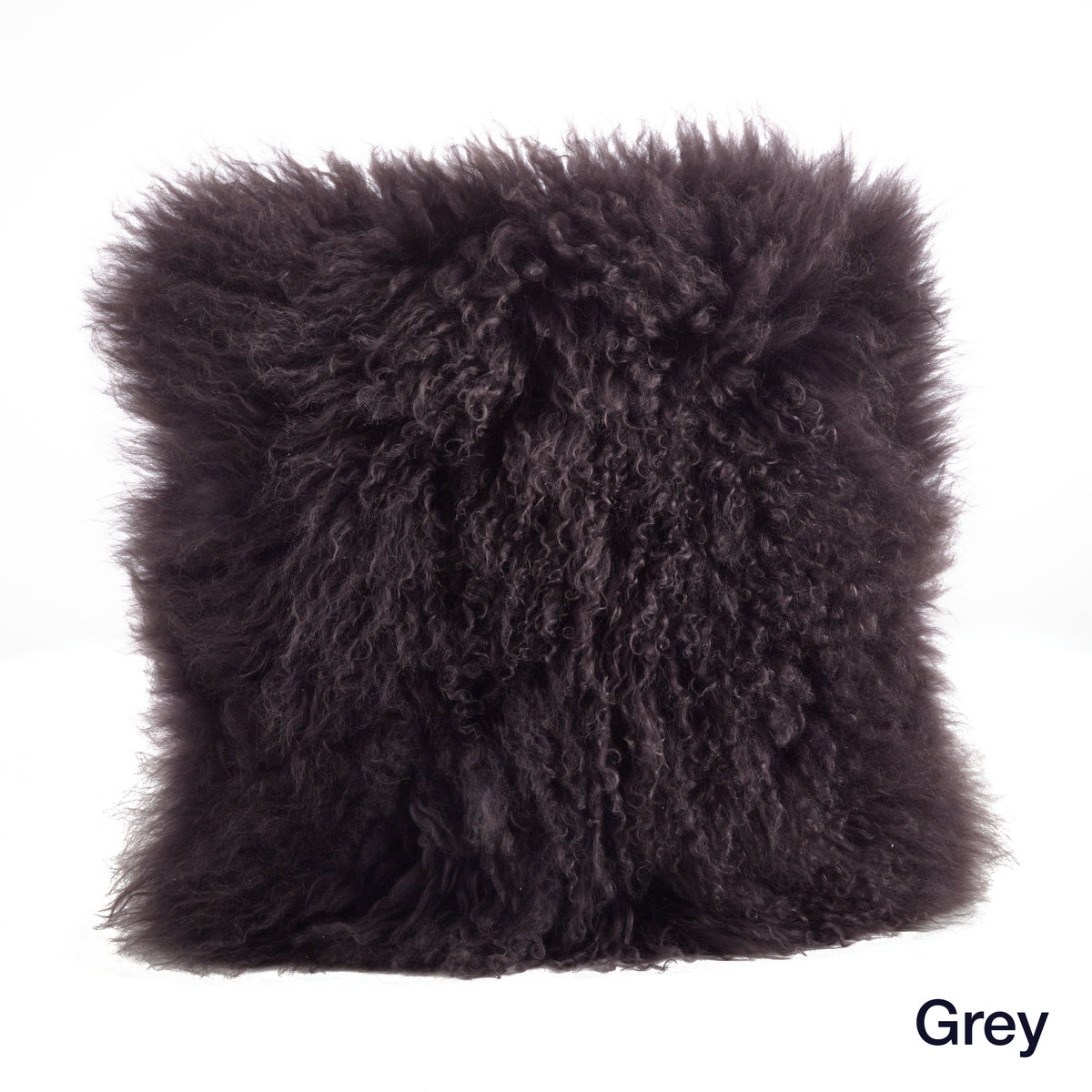 Genuine Mongolian Fur Pillows, Poly Filled, 16" Square