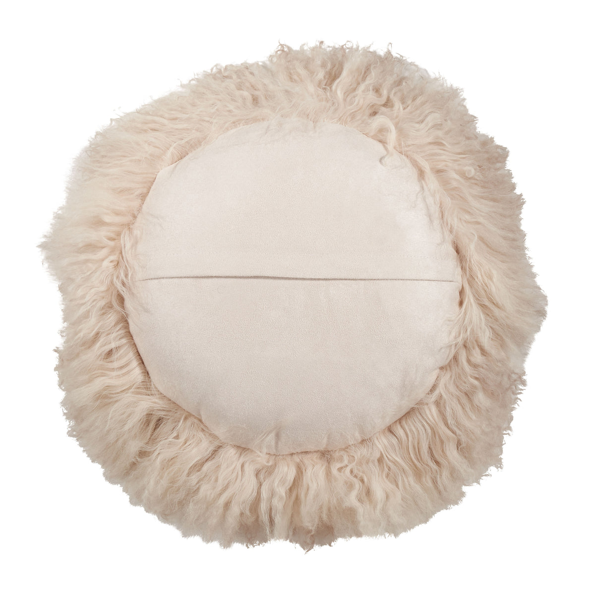 Genuine Mongolian Fur Pillows, Poly Filled, 16" Round