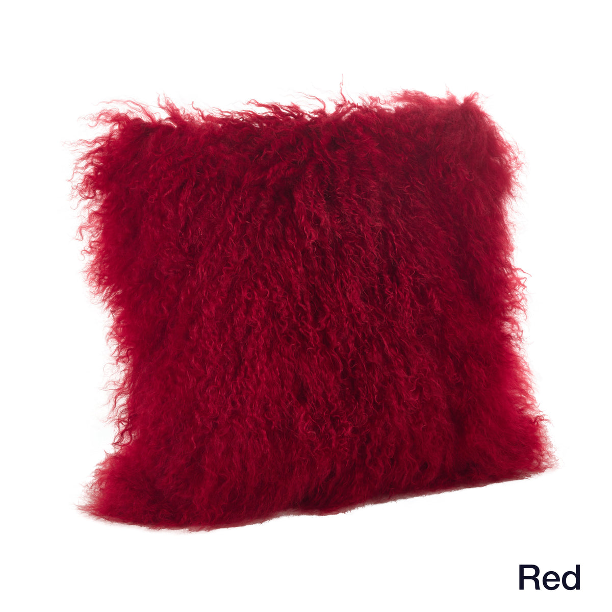 Genuine Mongolian Fur Pillows, Poly Filled, 16" Square