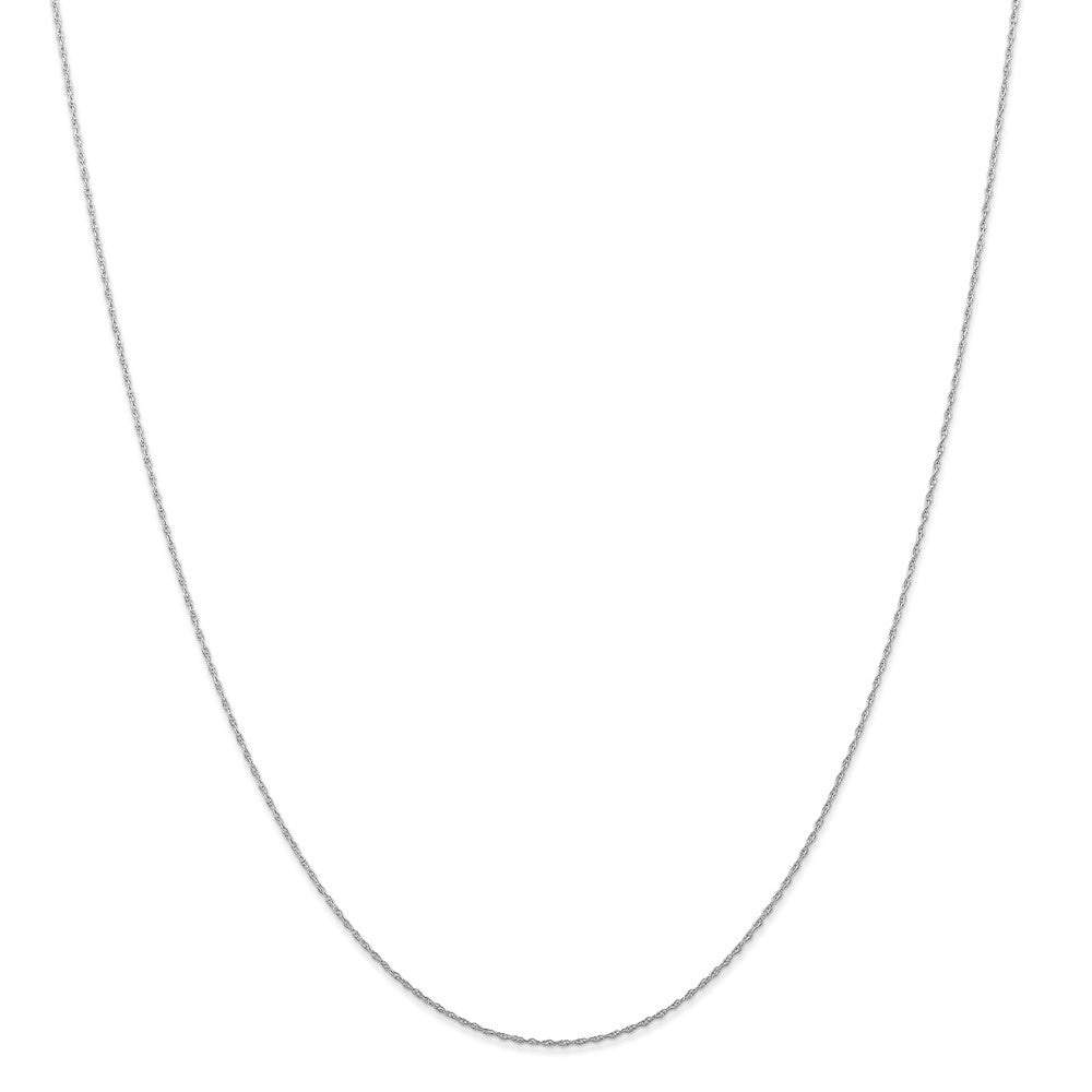 Million Charms, oro blanco de 14 k, cadena de collar, cadena tipo cable de cuerda de 0,5 mm, longitud de la cadena: 13 pulgadas