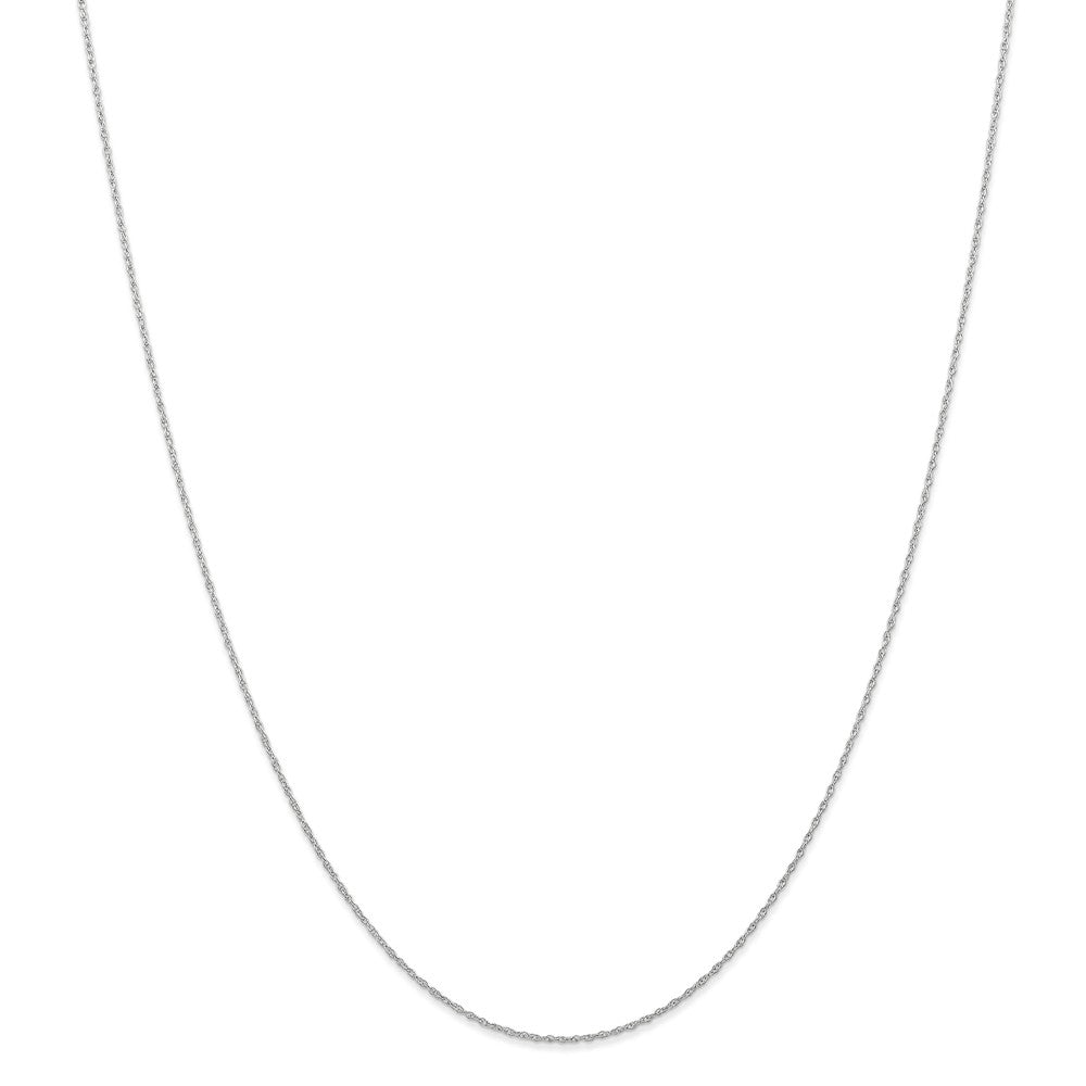 Million Charms, oro blanco de 14 k, cadena de collar, cadena tipo cable cuerda de 0.6 mm, longitud de la cadena: 16 pulgadas