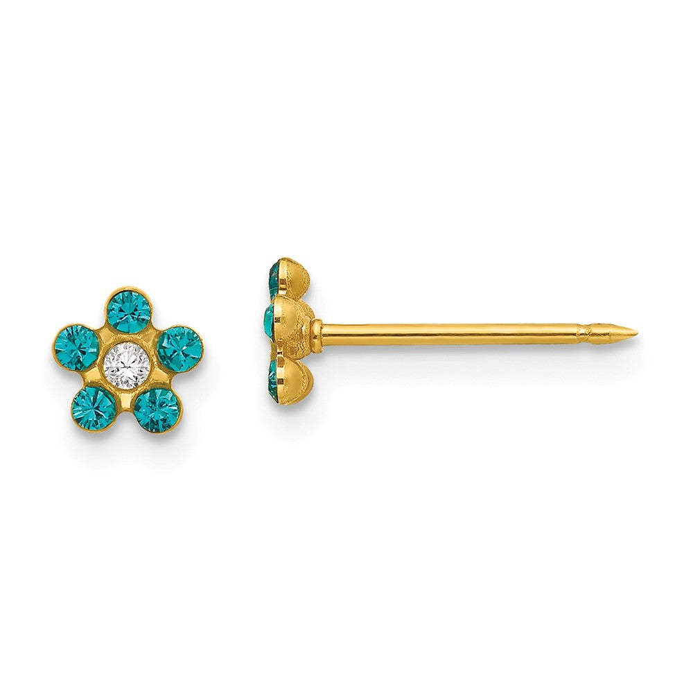 Inverness 14k Yellow Gold December Crystal Birthstone Earrings, 5mm x 5mm