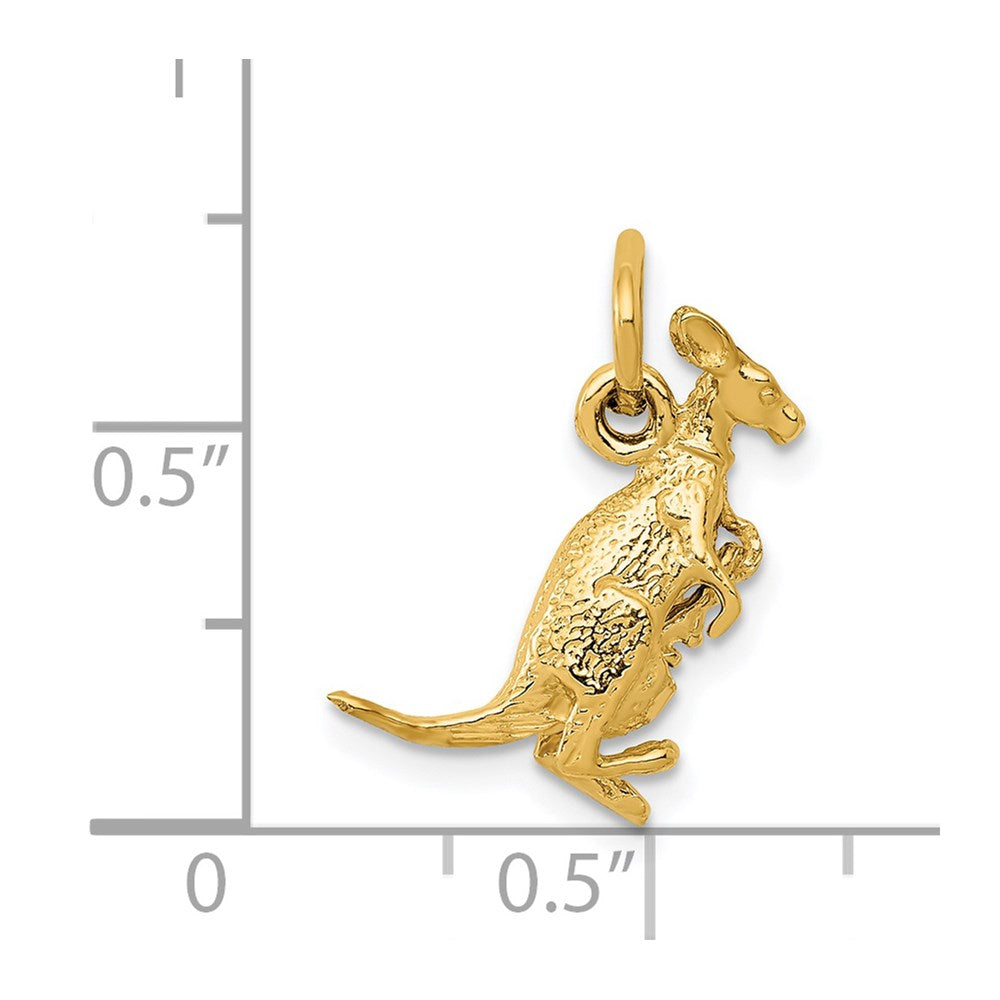 Million Charms 14K Yellow Gold Themed Kangaroo With Joey Charm