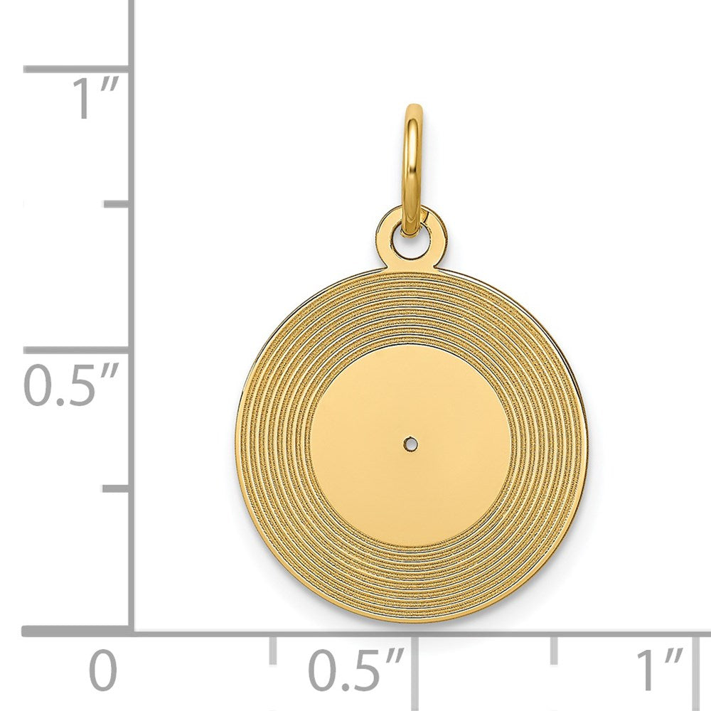 Million Charms 14K Yellow Gold Themed Record Album Charm