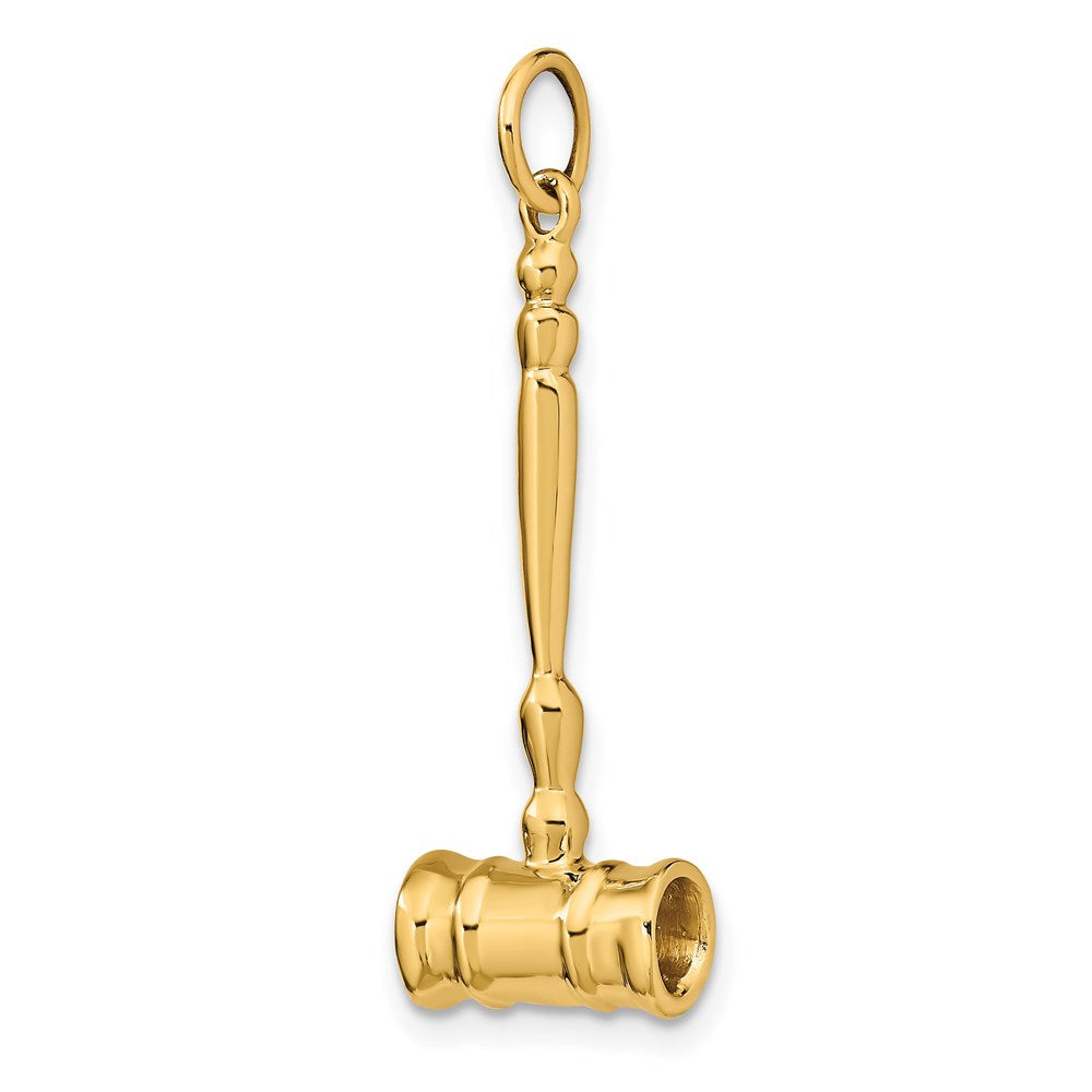Million Charms 14K Yellow Gold Themed 3-D Gavel Charm