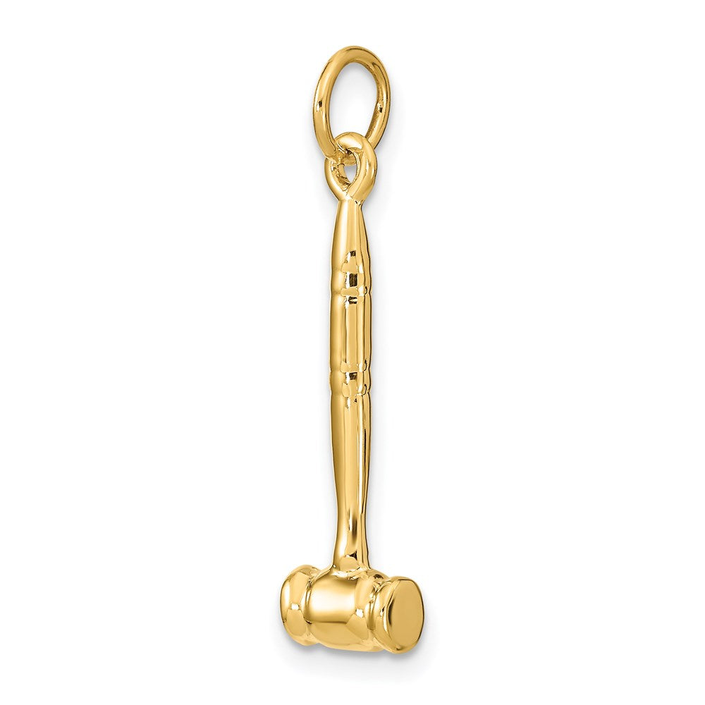 Million Charms 14K Yellow Gold Themed 3-D Gavel Charm