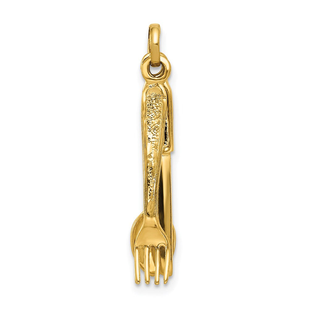 Million Charms 14K Yellow Gold Themed Knife, Fork & Spoon Charm