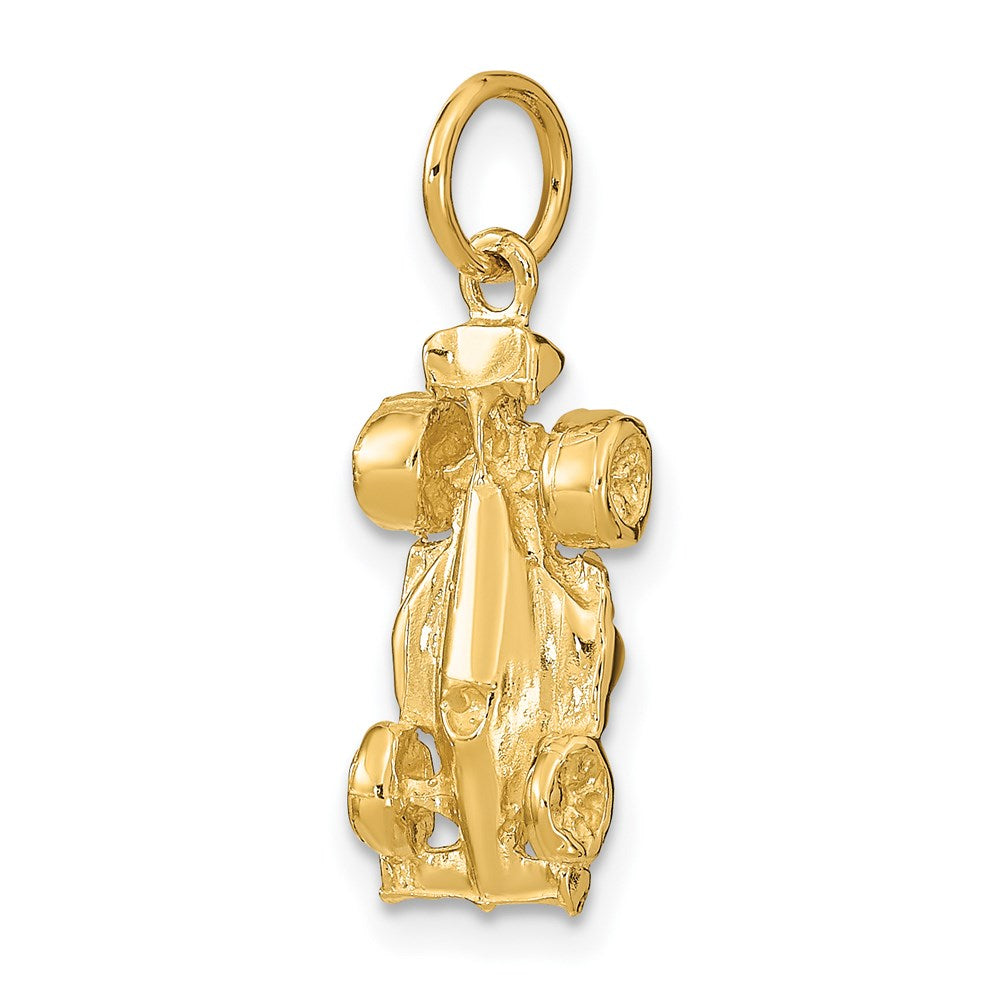 Million Charms 14K Yellow Gold Themed 3-D Race Car Charm