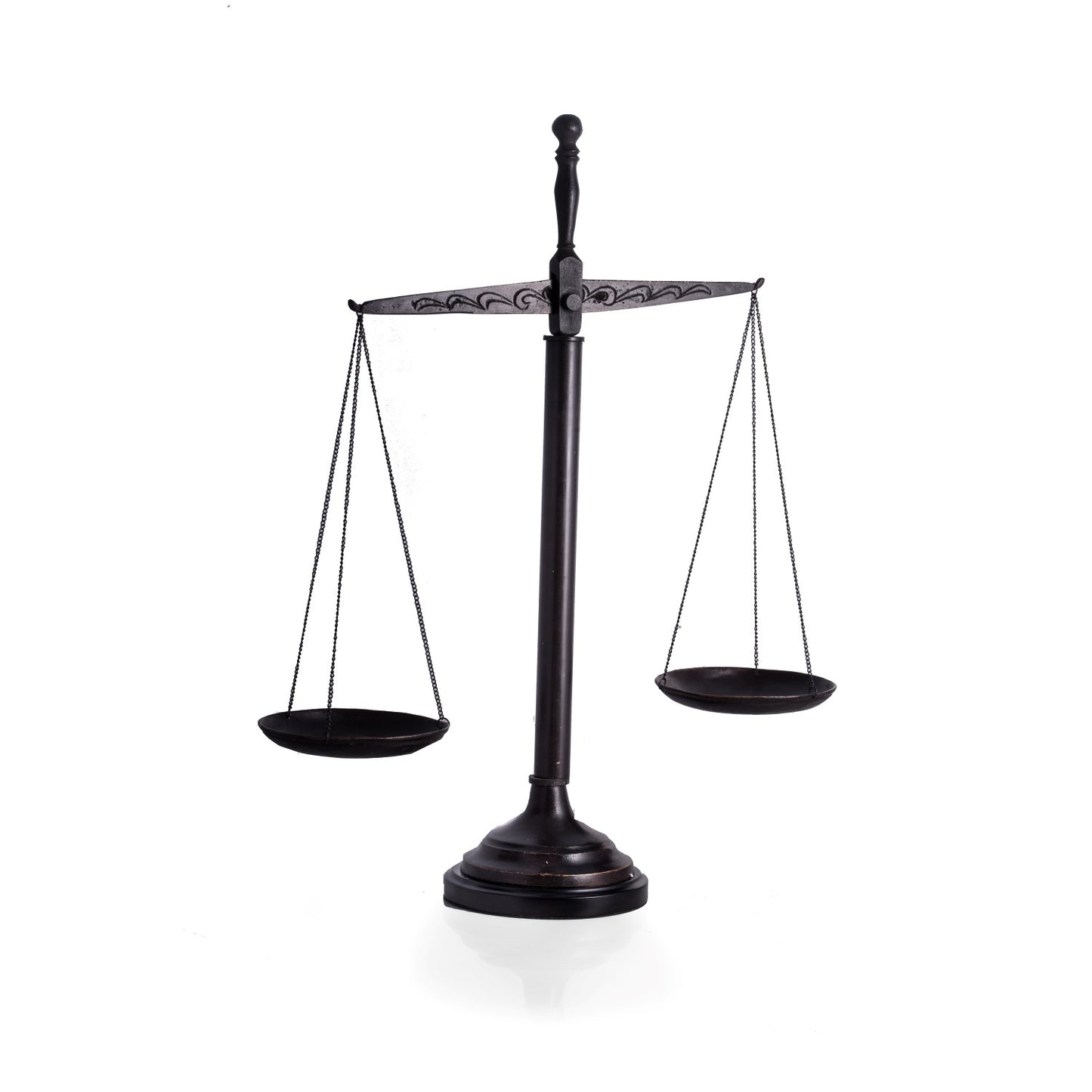Occasion Gallery Gray Color 21 1/2" Bronzed Finished Scale on Wood Base. 17 L x 5.5 W x 21.5 H in.