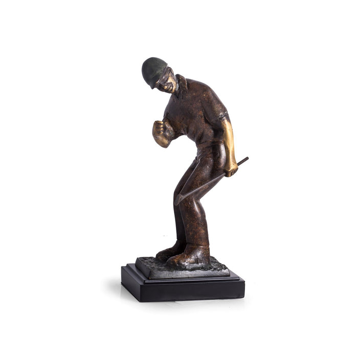 Occasion Gallery Brown Color Nice Putt Golfer Brass Sculpture. 4 L x 5 W x 10.5 H in.