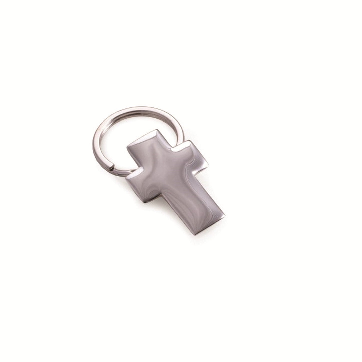 Occasion Gallery Silver Color Silver Plated Key Ring with Cross. 1.5 L x 0.25 W x 2.5 H in.