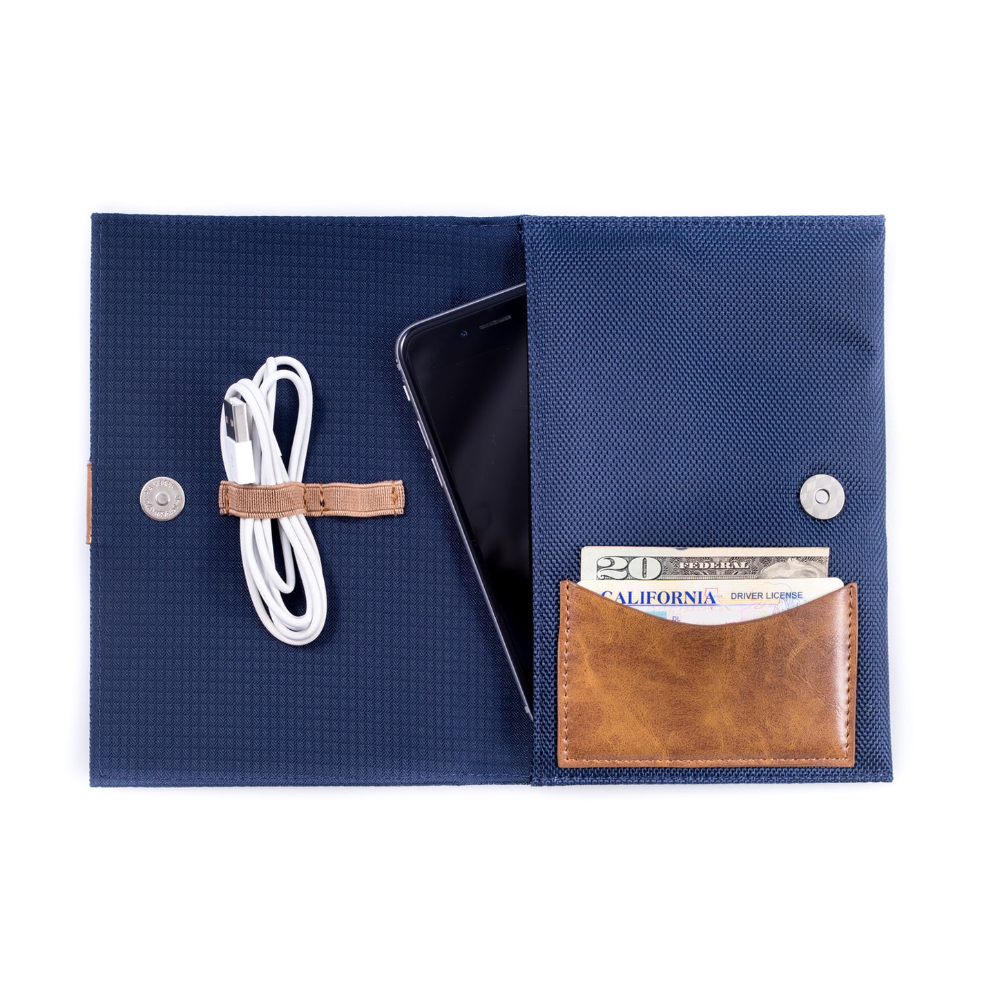 Occasion Gallery Blue Color Blue Ballistic Nylon Travel Charger Case & Accessories Pouch 10 L x 7 W x 0.25 H in.