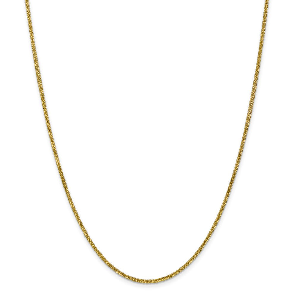Million Charms 14k Yellow Gold, Necklace Chain, 2mm Semi-solid 3-Wire Wheat Chain, Chain Length: 16 inches