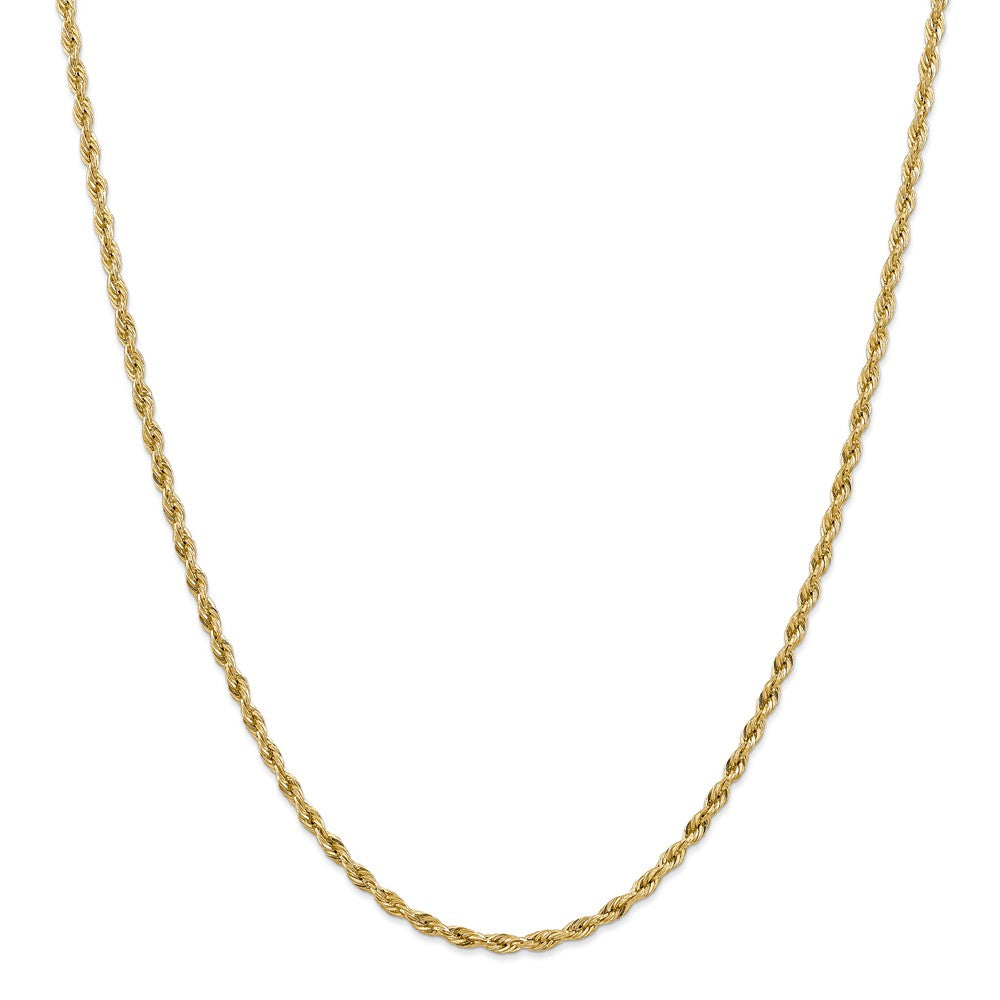Million Charms 14k Yellow Gold, Necklace Chain, 3.0mm Semi-Solid Rope Chain, Chain Length: 16 inches