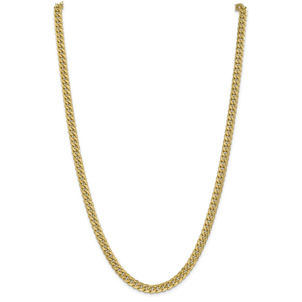 Million Charms 14k Yellow Gold, Necklace Chain, 6mm Semi-Solid Miami Cuban Chain, Chain Length: 26 inches