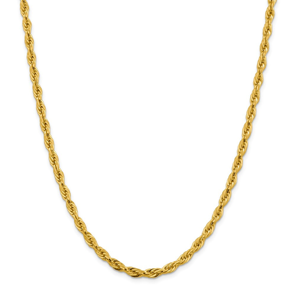 Million Charms 10k Yellow Gold, Necklace Chain, 4.75mm Semi-Solid Rope Chain, Chain Length: 24 inches