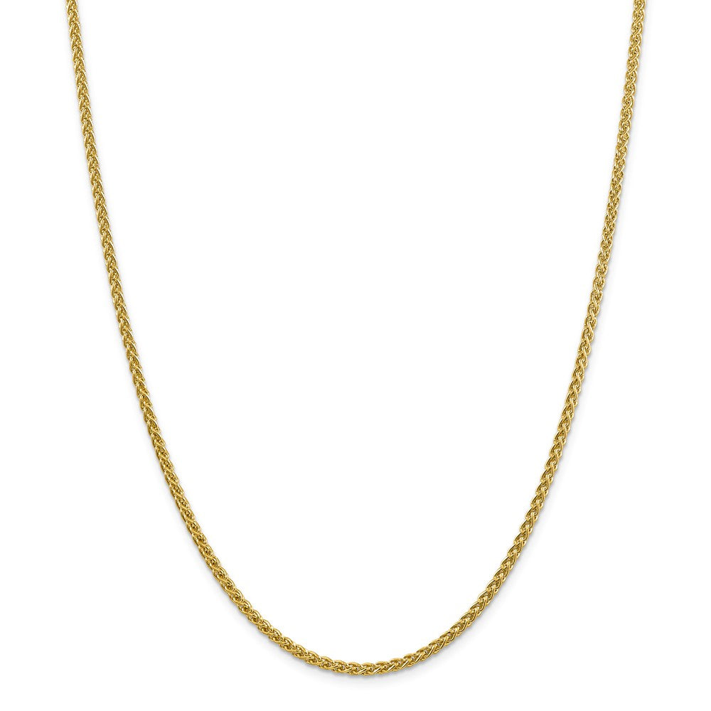 Million Charms 14k Yellow Gold, Necklace Chain, 2.75mm Semi-solid Wheat Chain, Chain Length: 18 inches
