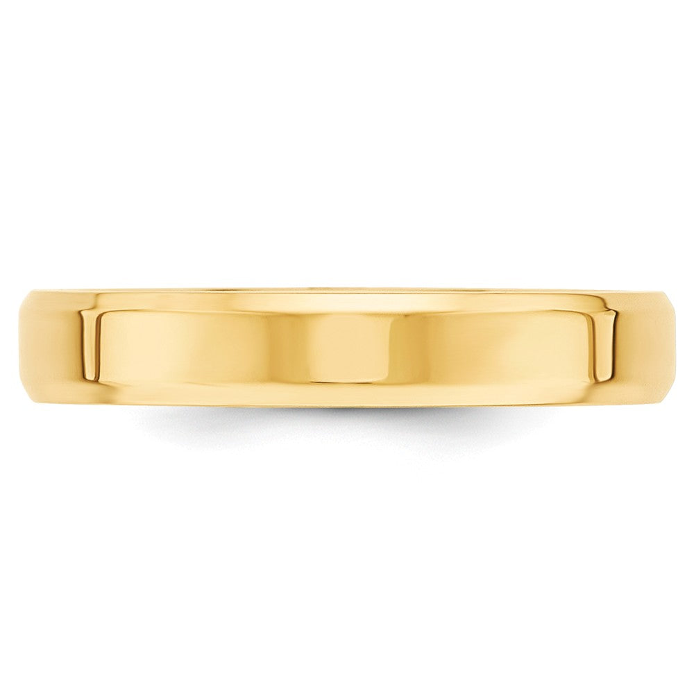 14k Yellow Gold 4mm Bevel Edge Comfort Fit Wedding Band Size 8.5