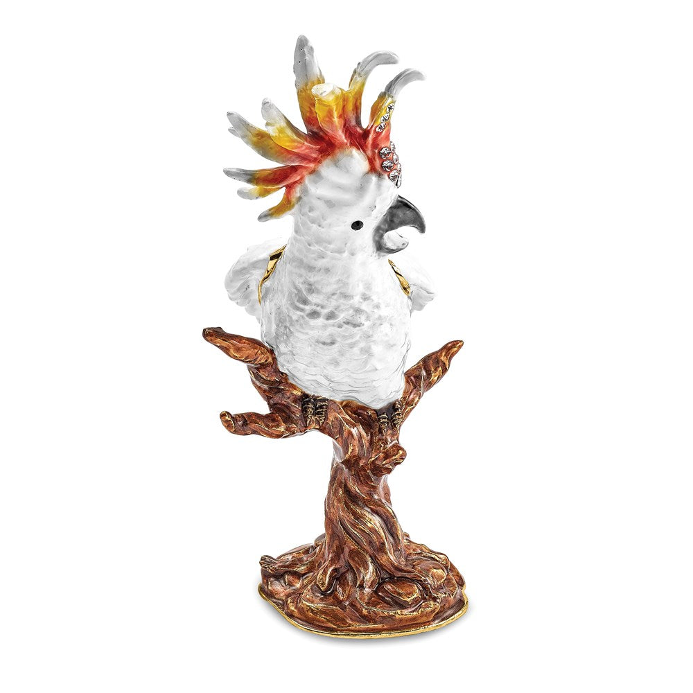 Jere Luxury Giftware, Bejeweled CARMEN Cockatoo Trinket Box with Matching Pendant Trinket Box & Keepsake Container Collectible Gift by Jere Luxury Giftware
