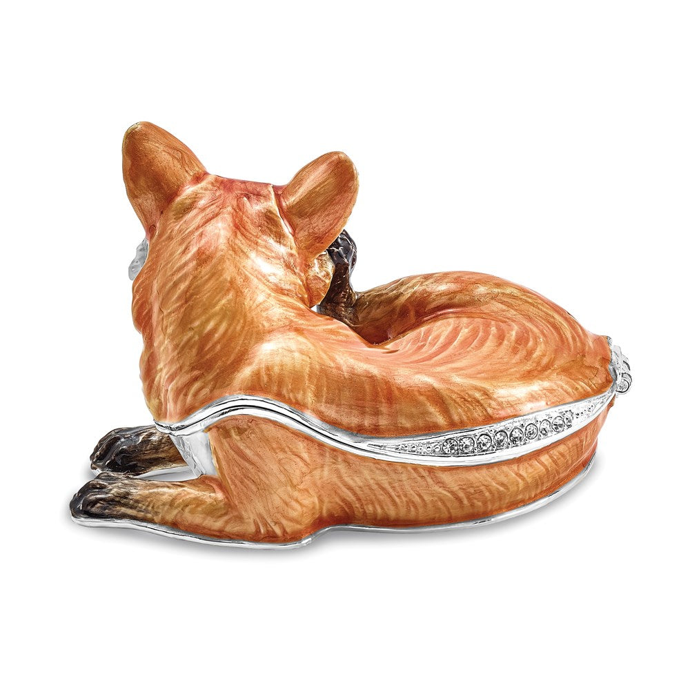 Jere Luxury Giftware, Bejeweled EINSTEIN Red Fox Trinket Box with Matching Pendant Trinket Box & Keepsake Container Collectible Gift by Jere Luxury Giftware