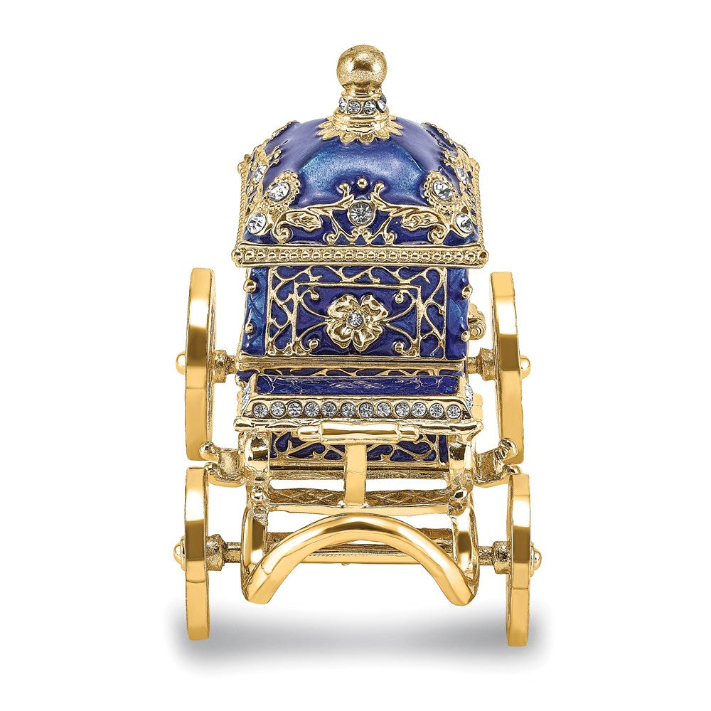 Jere Luxury Giftware, Bejeweled ROYAL BLUE Carriage Trinket Box with Matching Pendant Trinket Box & Keepsake Container Collectible Gift by Jere Luxury Giftware