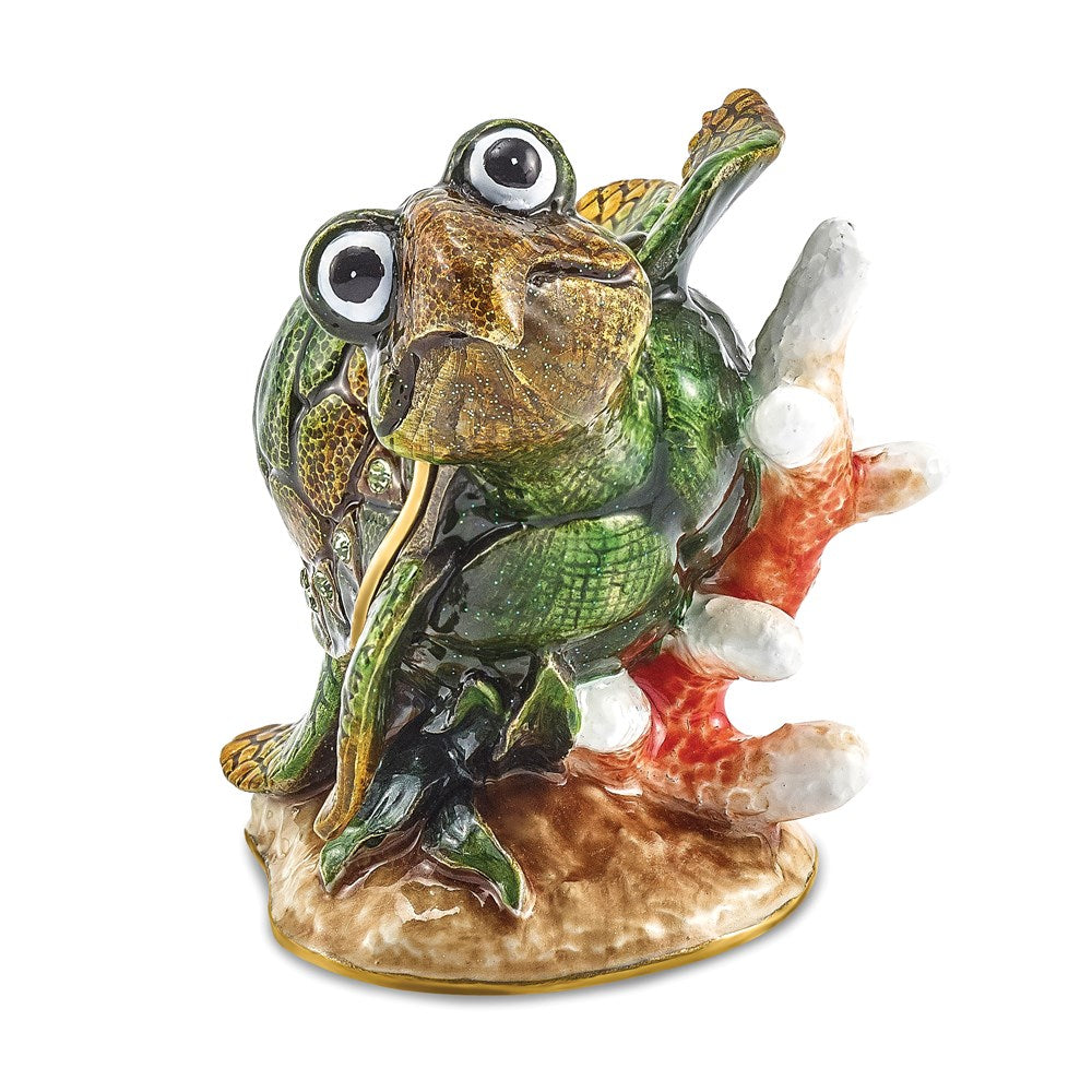 Jere Luxury Giftware, Bejeweled JEREMY Green Sea Turtle Trinket Box with Matching Pendant Trinket Box & Keepsake Container Collectible Gift by Jere Luxury Giftware