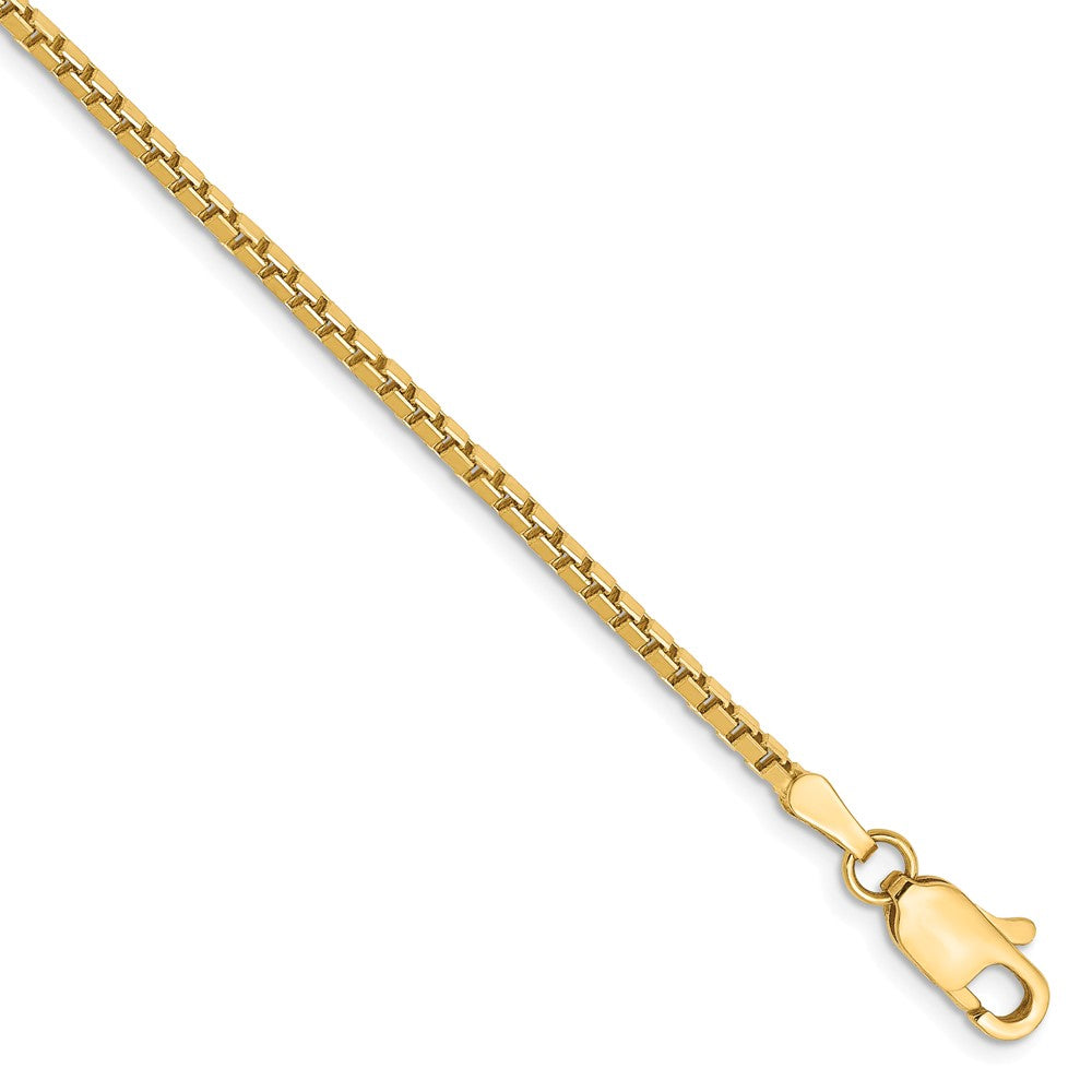 Million Charms 14k Yellow Gold 1.9mm Box Chain, Chain Length: 7 inches