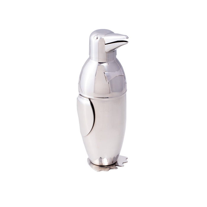 Occasion Gallery Silver Color Stainless Steel 17 oz. "Penguin" Design Shaker with Strainer Top.  3.25 L x 3.75 W x 9 H in.