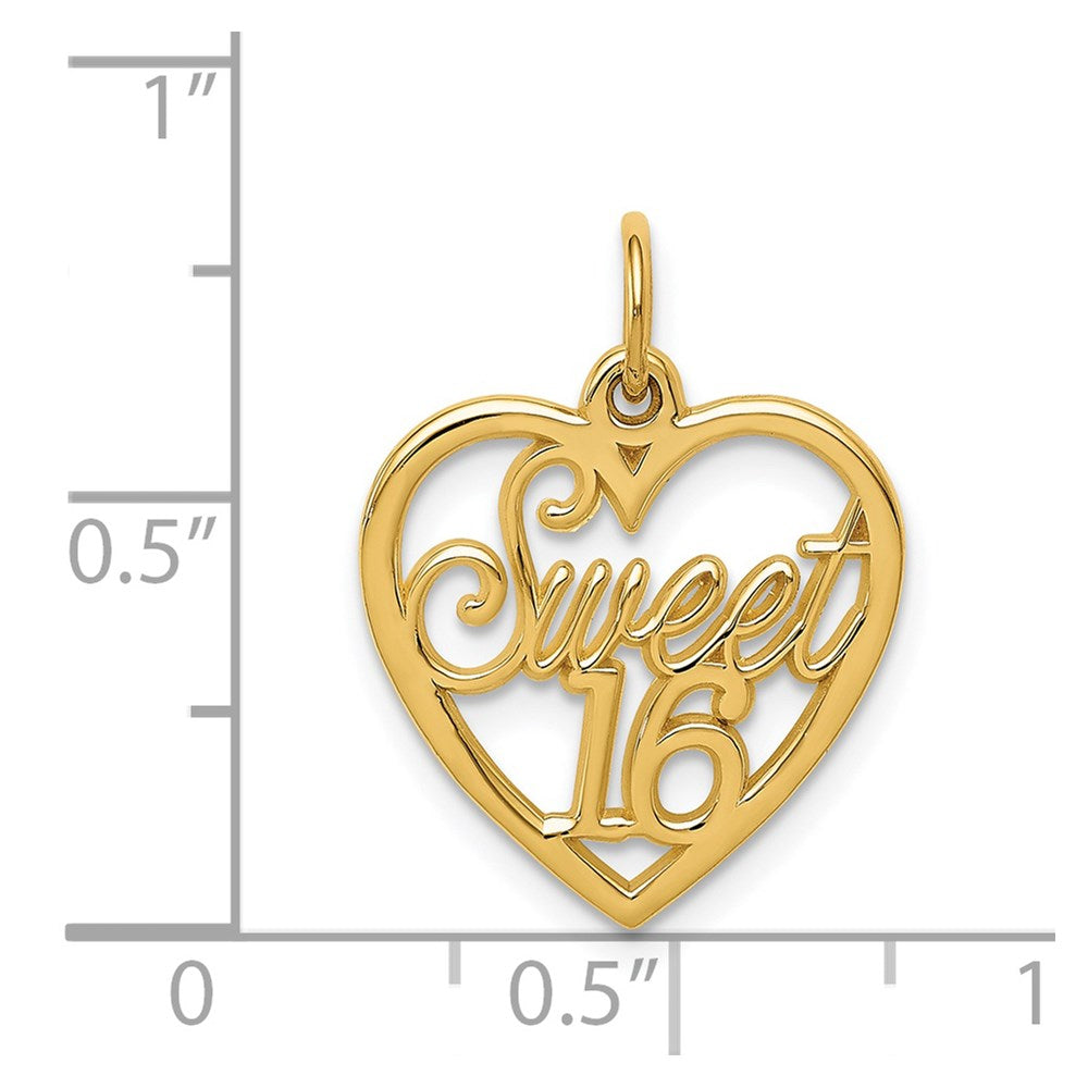 Million Charms 14K Yellow Gold Themed Sweet 16 Birthday Charm