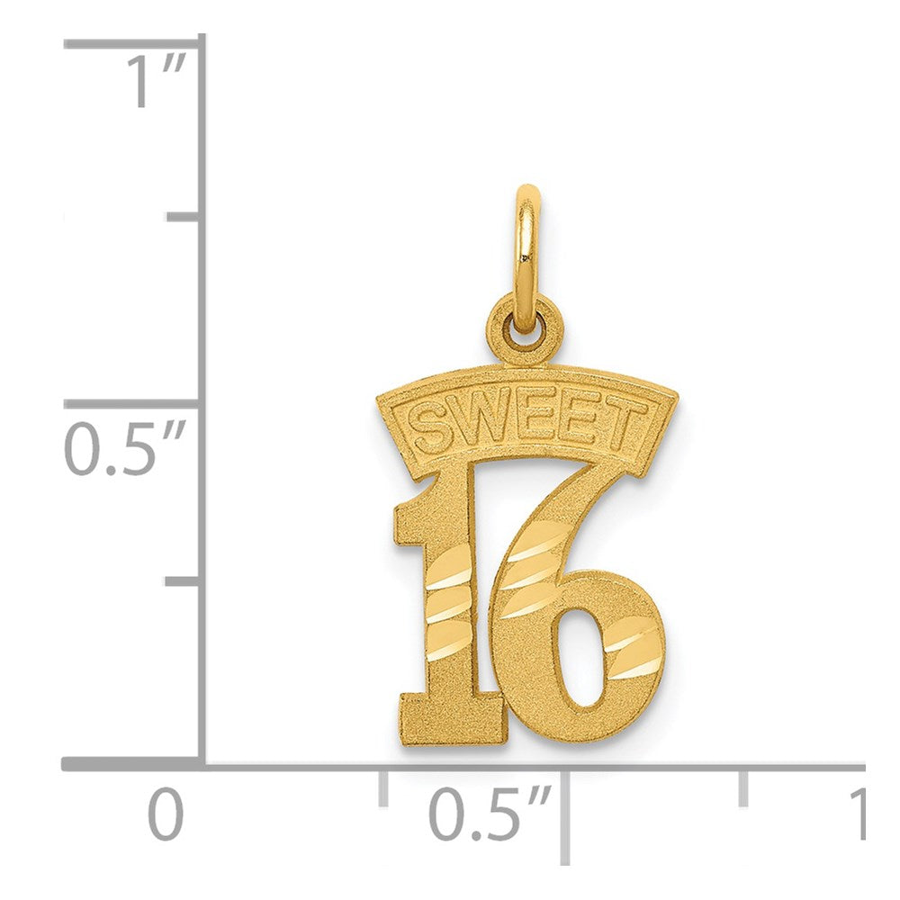 Million Charms 14K Yellow Gold Themed Sweet 16 Birthday Charm