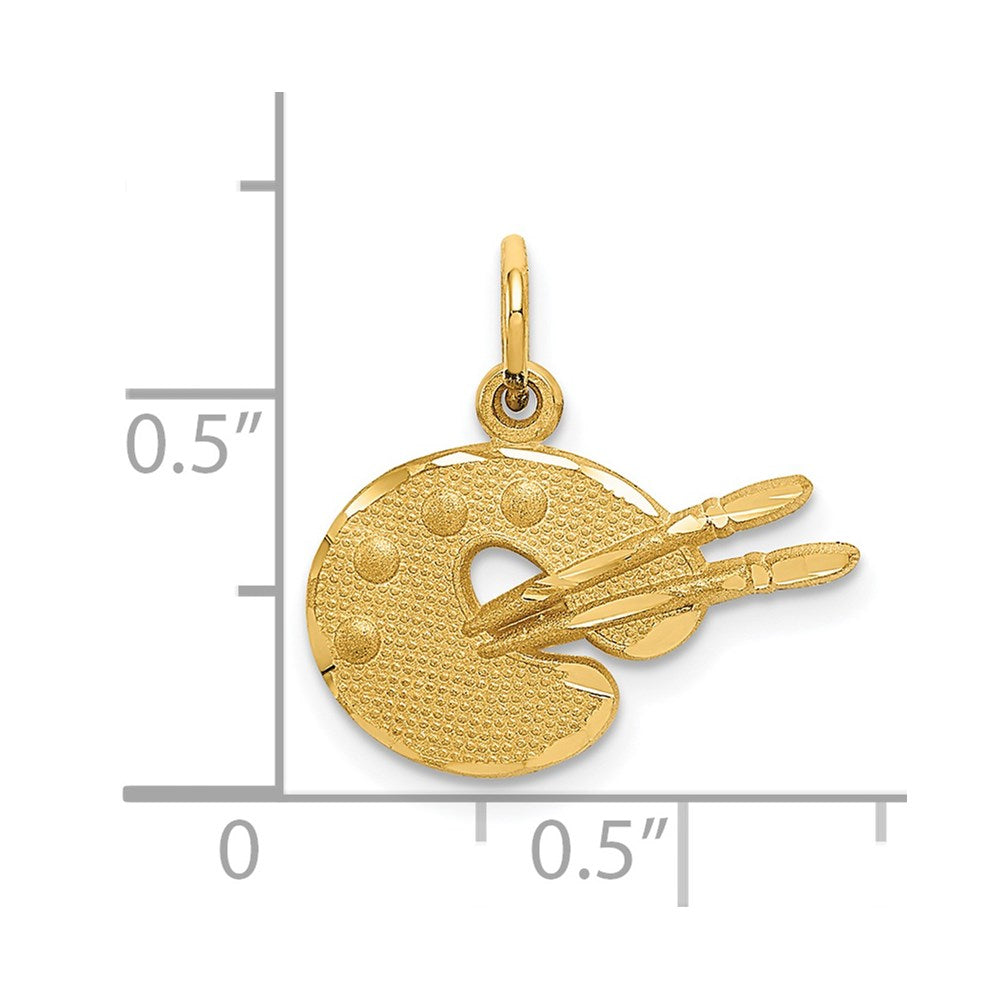 Million Charms 14K Yellow Gold Themed Artist Palette Charm
