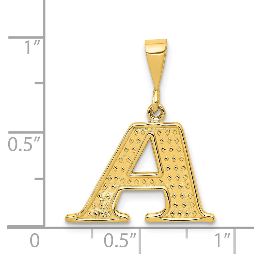 Million Charms 14K Yellow Gold Themed Alphabet Letter Initial A Charm