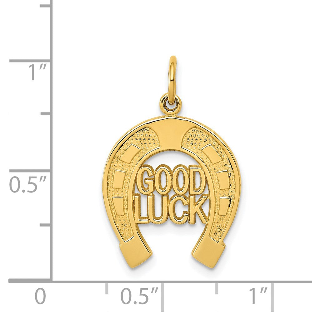 Million Charms 14K Yellow Gold Themed Horseshoe Good Luck Charm