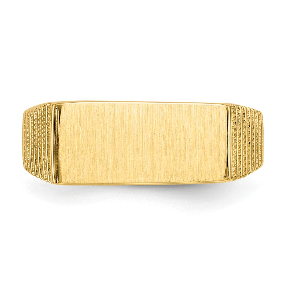 14k Yellow Gold 7.0x15.0mm Open Back Men's Signet Ring, Size: 9.5