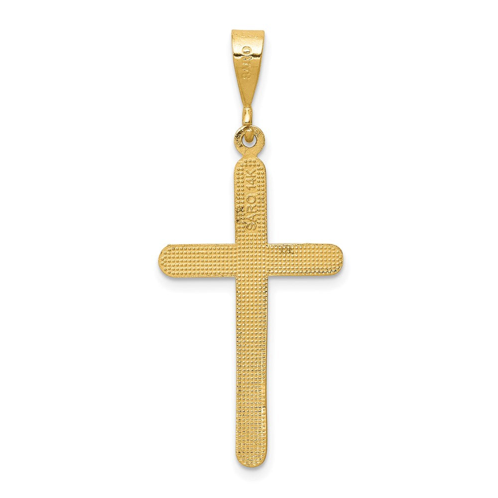 Million Charms 14K Yellow Gold Themed Relgious Cross Pendant