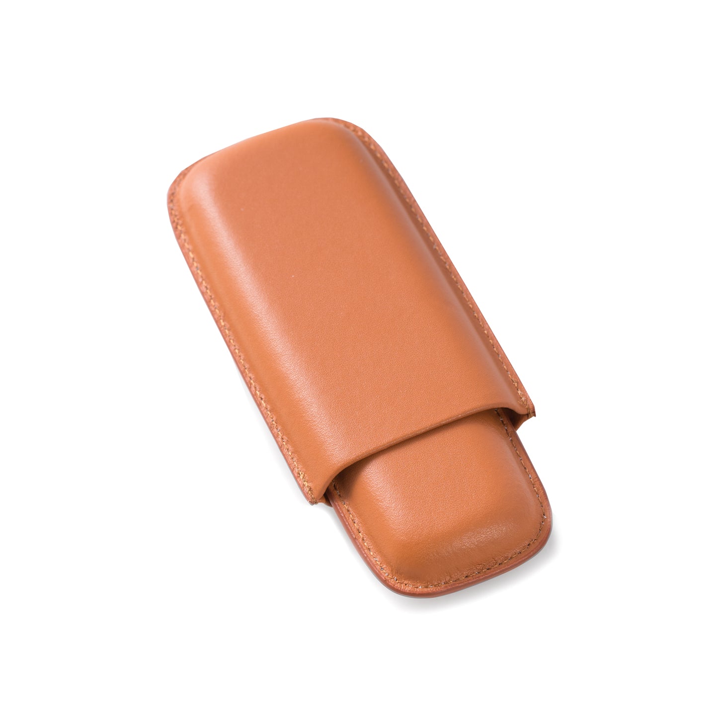 Occasion Gallery Tan Color Tan Leather Telescoping Two Cigar Case. 6 L x 2.5 W x 1 H in.