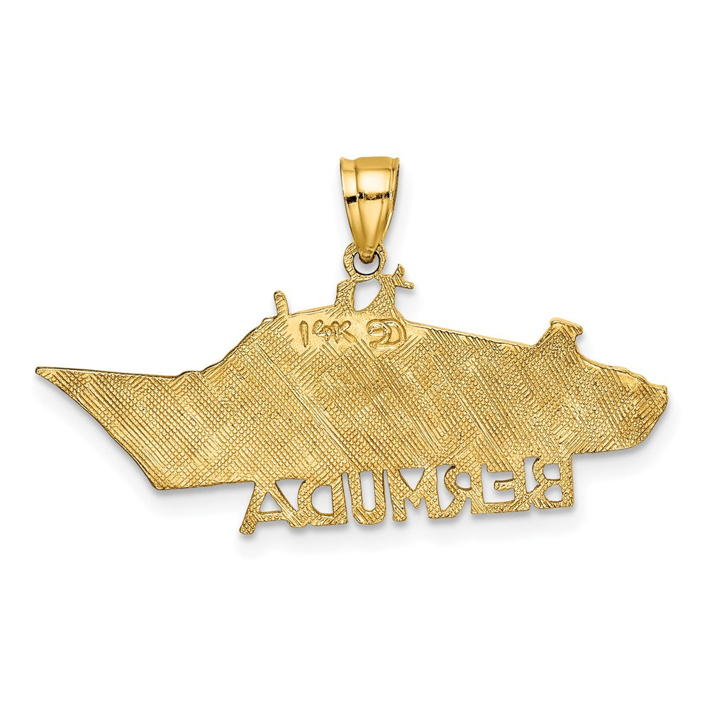 Million Charms 14K Yellow Gold Themed Solid Polished Bermuda Cruise Ship Charm