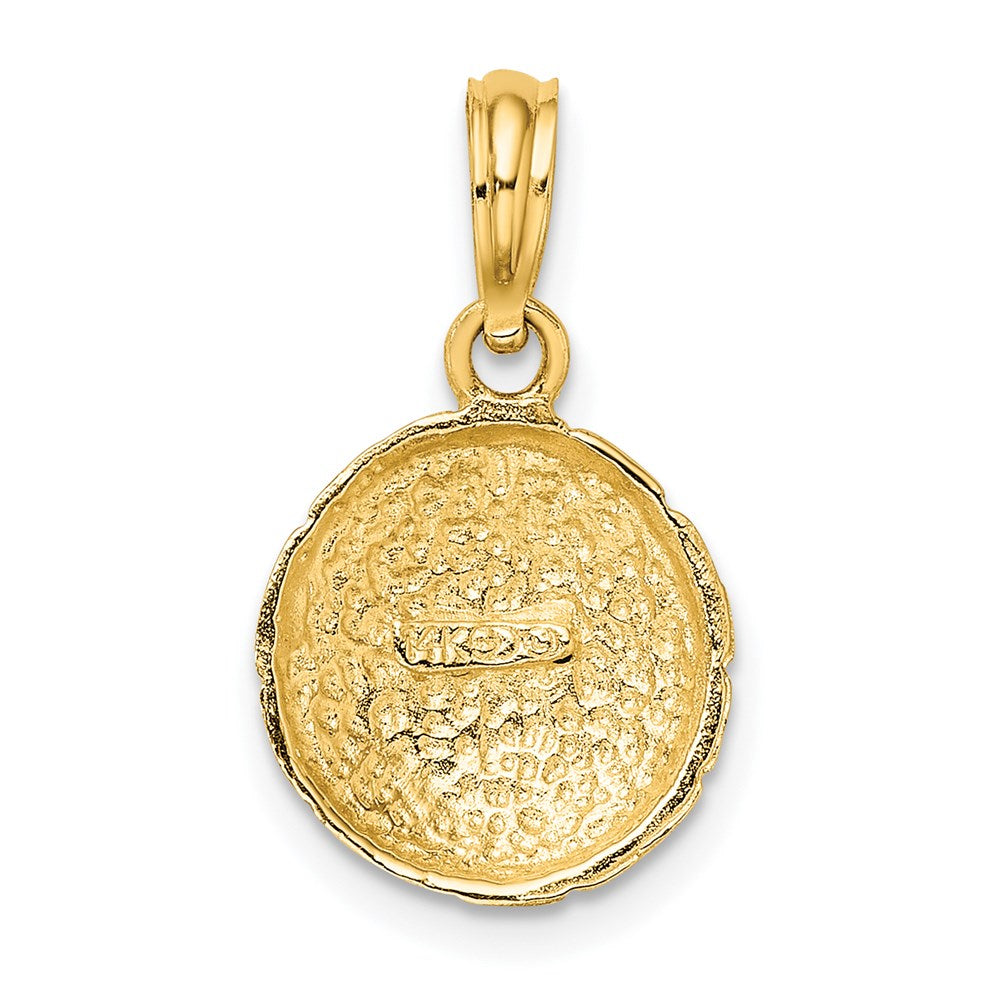 Million Charms 14K Yellow Gold Themed Solid Polished Open-Backed Sports Soccer Ball Charm